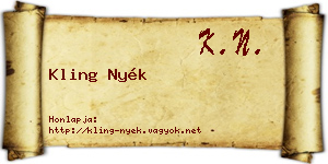 Kling Nyék névjegykártya